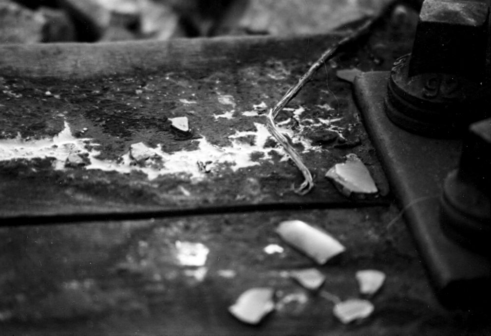 Chalk On Railroad Tie